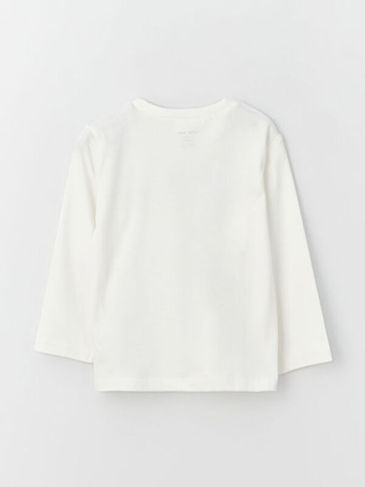 Bisiklet Yaka Bask?l? Uzun Kollu Erkek Bebek Ti??rt - Waikiki фото 3