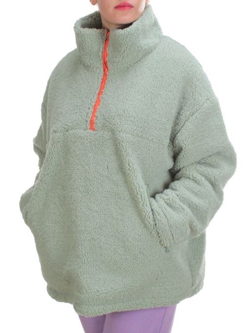 2568 MENTHOL Кофта плюшевая женская Тедди на синтепоне (50 гр. синтепон) - Fashion фото 4