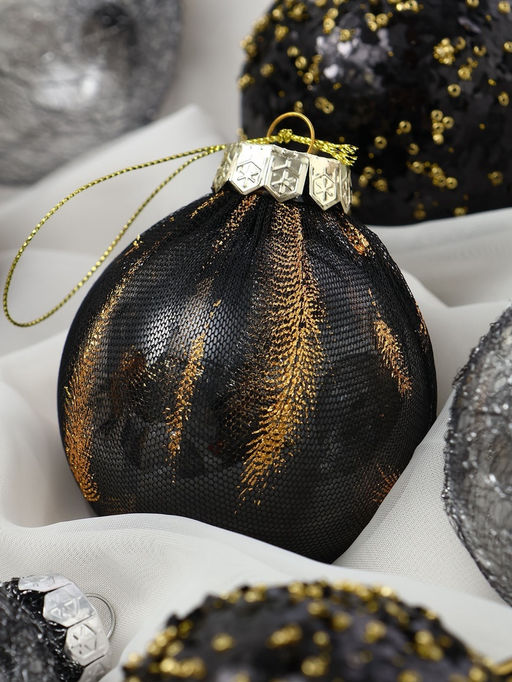 Ёлочные игрушки Шаннен, шары новогодние, d=8 см, 9 шт., перья - Зимнее волшебство фото 9