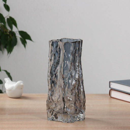 Ваза для цветов «Элоди», 21×10.5 см, стекло, серебро