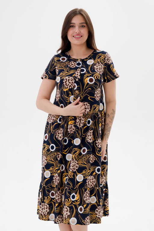 Платье женское из кулирки Кармелита 2 кофе на синем - Амадэль фото 8