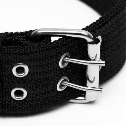 Ошейник четырехслойный с вертлюгом, 65 х 4 см, ОШ 54-60 см, полиэстер, чёрный - Пижон фото 3