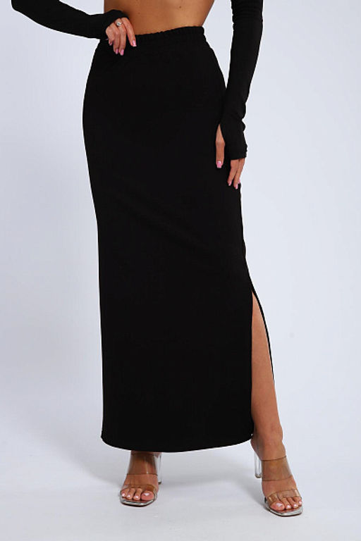 Юбка, футер (01056, черный макси) - Плиона фото 20