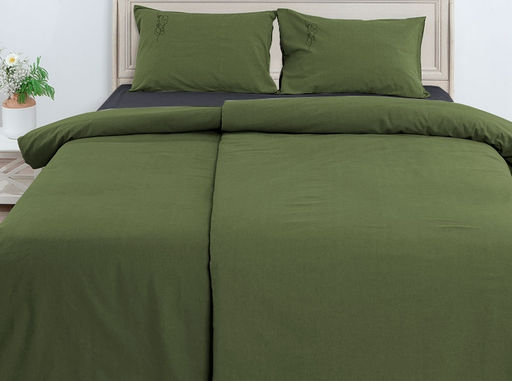 22С44-ШР/в/у/уп 215*153 КПБ семейный "Он и она" цв. 2094 рис. 80 графит с зеленым