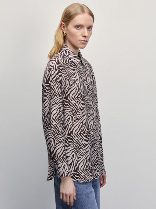 Блузка прямого кроя из фактурной ткани / Zarina  фото 4