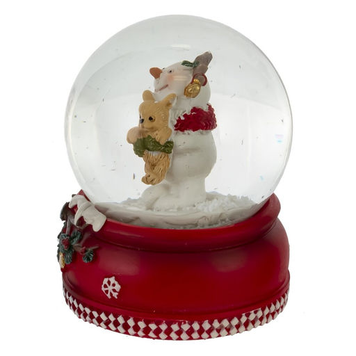 Фигурка декоративная "Снеговик" в стекл шаре, D 6.5 см, L6,5 W6,5 H8,5 см
