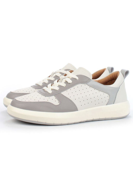 05-PDL252-2 BEIGE/GRAY Кроссовки женские (натуральная кожа) - Фабричный китай фото 2