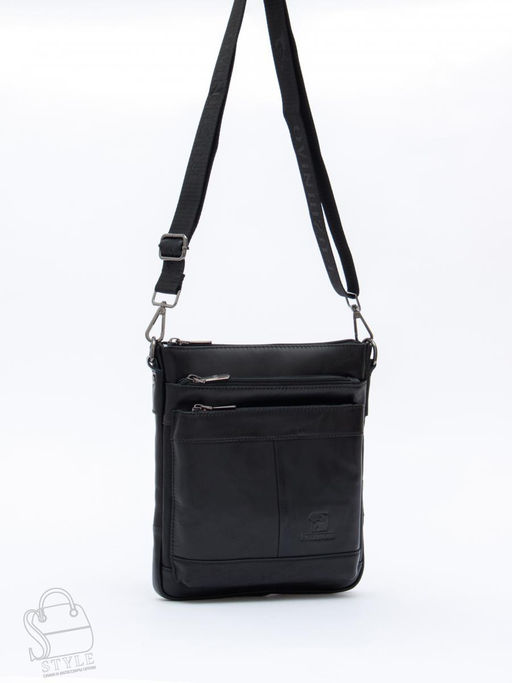 Сумка мужская кожаная 1022-2 black Fuzhiniao