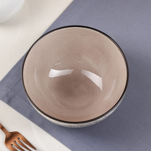 Тарелка керамическая Салатница, 700 мл, 15 см, серая, 1 сорт, Иран - Керамика ручной работы фото 2