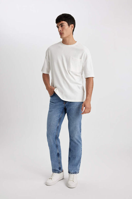 Джинсовые брюки прямого кроя Wiser с нормальной посадкой и нормальной талией - Defacto фото 2