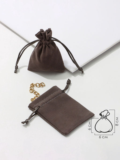 Набор мешочков для украшений подарочных 50 шт. бархатный «Классика», 6×8 см (±1 см), серый