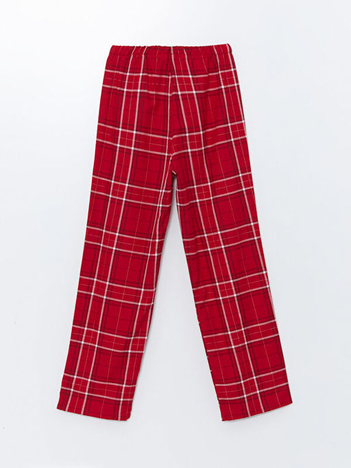 Beli Lastikli Ekose Kad?n Pijama Alt?