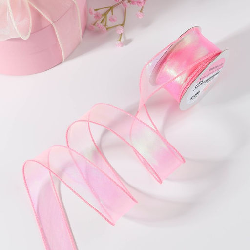 Лента капроновая «Волна», с радужным переливом, 38 мм, 9.1±0.5 м, бежевая