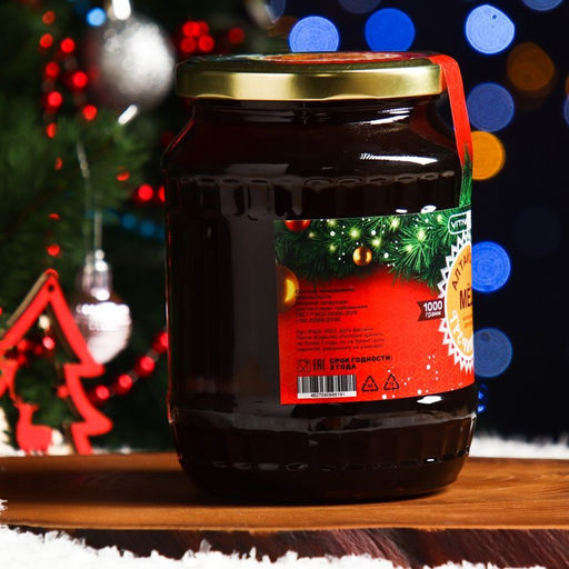 Новогодний мёд Алтайский Гречишный Vitamuno, шарик, 1000 г  фото 2