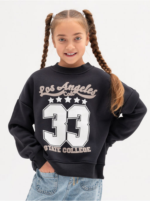 Свитшот 33 детский девочка графит - София фото 3