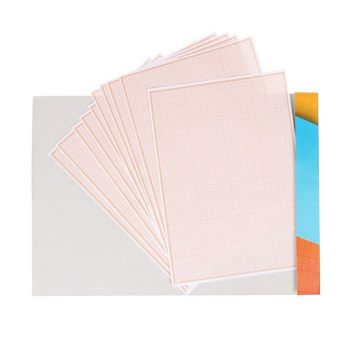 Цена за 5 шт. Бумага масштабно-координатная А4 10 листов Calligrata, оранжевая сетка