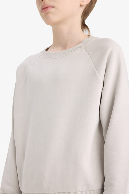 Bisiklet Yaka Basic D_z Okul Sweatshirt Erkek _ocuk - Defacto фото 5