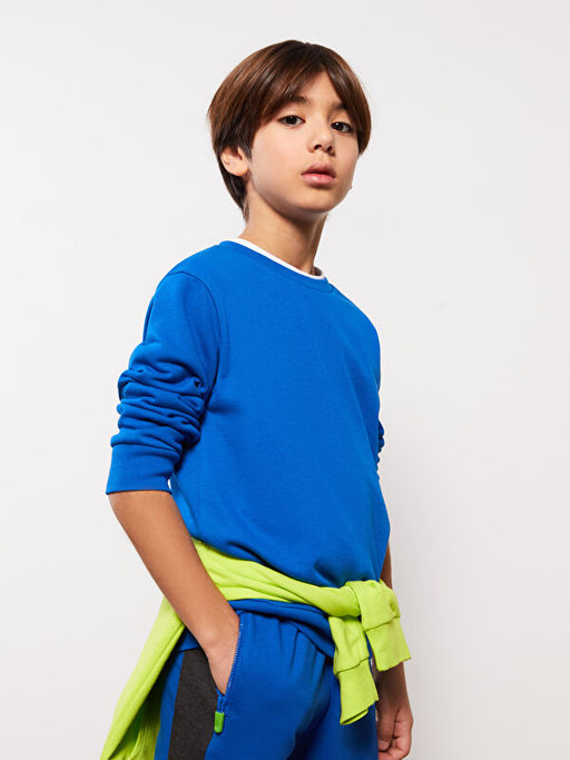 Bisiklet Yaka Basic Uzun Kollu Erkek ?ocuk Sweatshirt - Waikiki фото 2