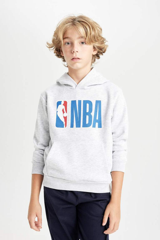 Толстая толстовка с капюшоном и надписью NBA для мальчиков