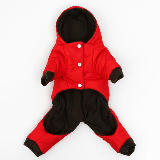 Комбинезон зимний для животных, M (ДС 24-26, ОГ 34-36 см, ОШ 28 см), красный - Simaland фото 5