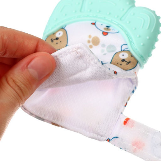 Прорезыватель-рукавичка Крошка Я «Собачки», от 3 мес., мятный