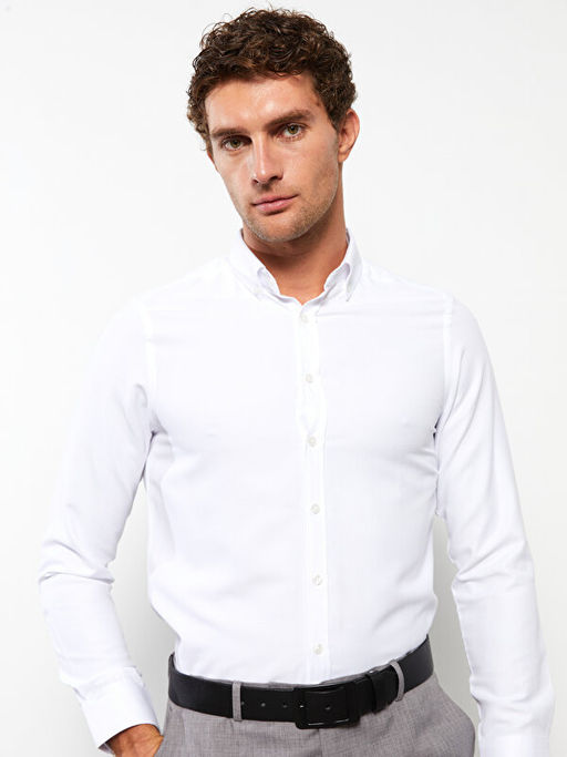 Slim Fit Uzun Kollu Oxford Erkek G?mlek