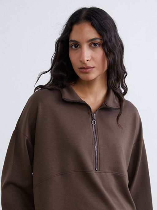Dik Yaka Kad?n Sweatshirt Tunik