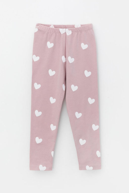 КР 4074/розово-сиреневый,сердечки брюки (лосины) для дев