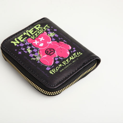 Кошелёк на молнии Never regret, чёрный