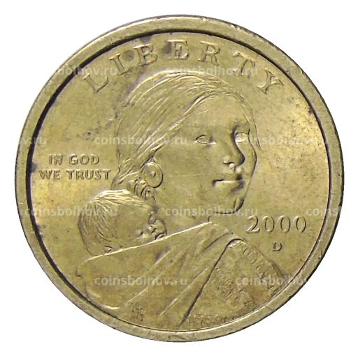 1 доллар 2000 года D США Сакагавея Парящий Орел