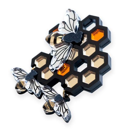 Брошь Пчелки на сотах - Orgalica фото 3