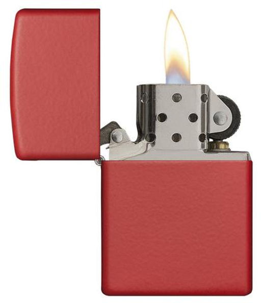 Зажигалка ZIPPO классическая с красным матовым покрытием | Classic Red Matte 233  фото 3
