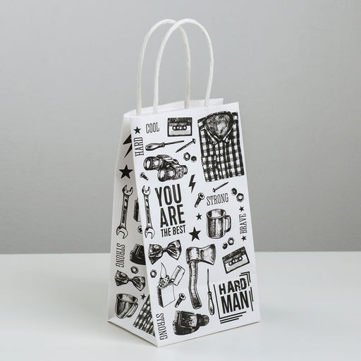 Пакет подарочный крафт For real man, 12 21 9 см - Дарите счастье фото 3