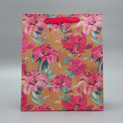 Цена за 2 шт. Пакет подарочный крафтовый, упаковка, Цветы, ML 23?27?11.5 см