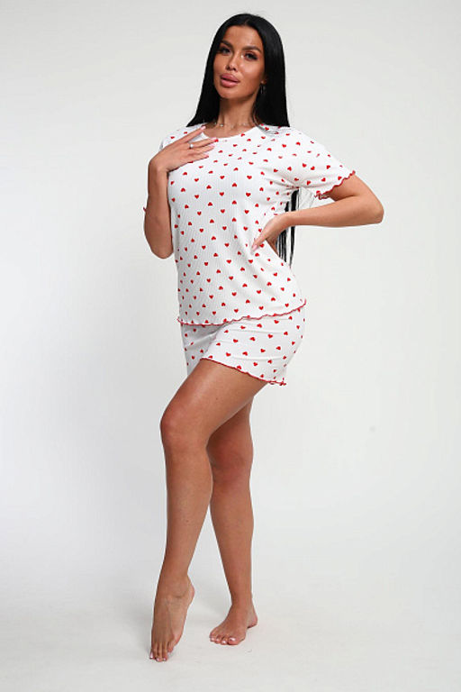 Пижама с шортами (01062, красный) - Плиона фото 22