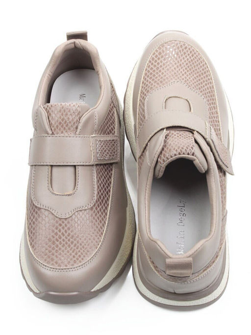 03-A238-5 DK. BEIGE Кроссовки женские (натуральная кожа)