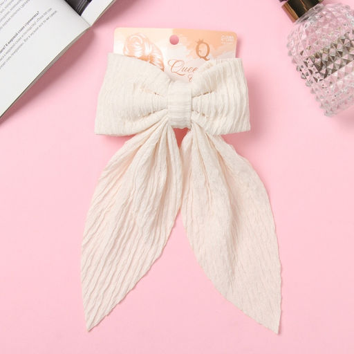 Цена за 2 шт. Заколка - автомат для волос «Джулия», жатка, 21×12 см, молочная