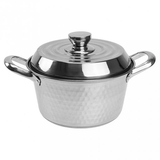 "Флорида" Набор кастрюль из нержавеющей стали 4 штуки: д18см h9,3см 1,4л; д19,5см h10,3см 2л; д21,5см h10,7см 2,5л; д23,5см h12см 3,5л, s0,50мм, крышки и ручки нержавеющая сталь, с теплораспределительным дном 0,5см, цветная коробка (Китай)