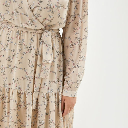 Платье женское короткое MIST plus-size, бежевое, размер 50