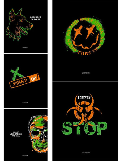 Цена за 3 шт. Тетрадь 48л. Collezione "Черный микс" клетка (48-9621)