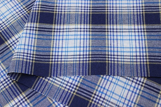 Пестрядь Клетка цв.бирюзовый/белый/чернильно-синий, ш.1.5м, хлопок-100%, 140гр/м.кв - Купава фото 6