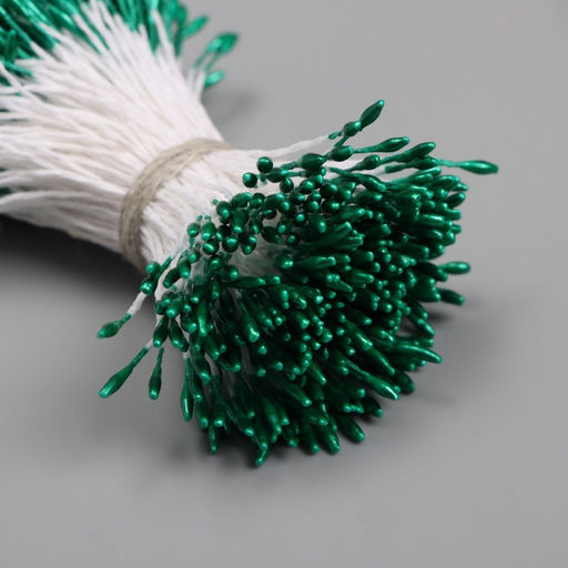 Тычинки для искусственных цветов глянец «Рисинки», тёмно-зелёный, набор 360 шт., дл. 6 см