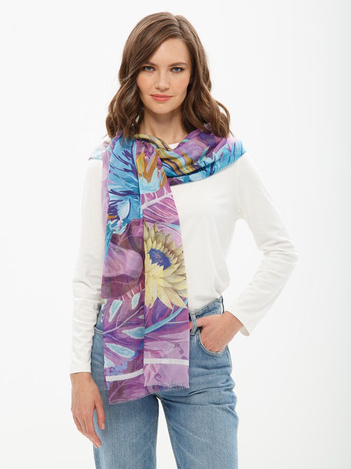 Палантин жен. хл+шелк 90х180 LIN22-099-10