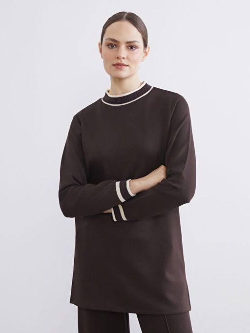 Dik Yaka Soft Touch Kad?n Sweatshirt Tunik