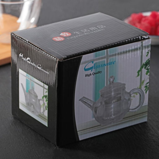 Чайник стеклянный заварочный с металлическим ситом «Квадро», 350 мл