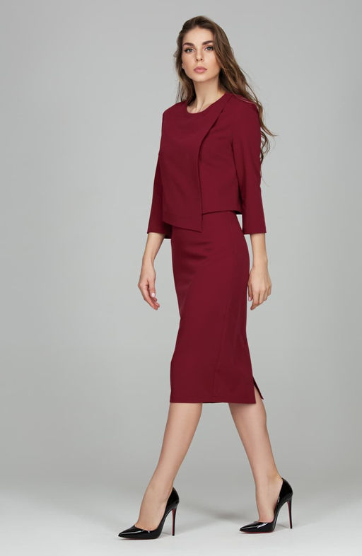 Асимметричная блузка спелая вишня - Donna saggia фото 4