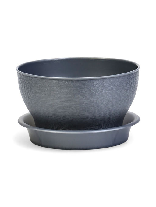 Цена за 3 шт. Горшок для цветов «Фиалочка», 800 мл, d=14 см, h=8 см, пластиковый, серый