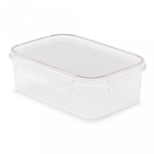 Контейнер для продуктов пластмассовый Прайм 1,6л, 22х16х7,5см, прямоугольный, на защелках, подходит для СВЧ (Россия)