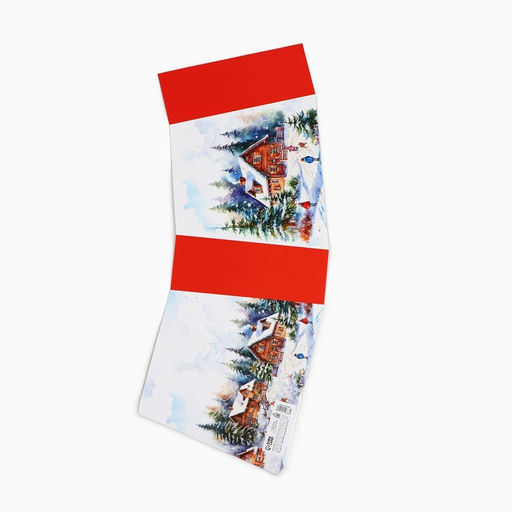 Коробка подарочная новогодняя складная с ручками Домик в лесу 23?8?32 см