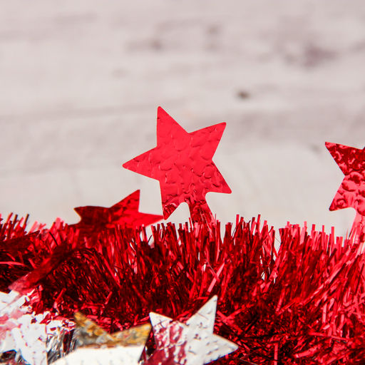 Цена за 10 шт. Мишура Марс звёзды d-6 см, 200 см, микс - Зимнее волшебство фото 2